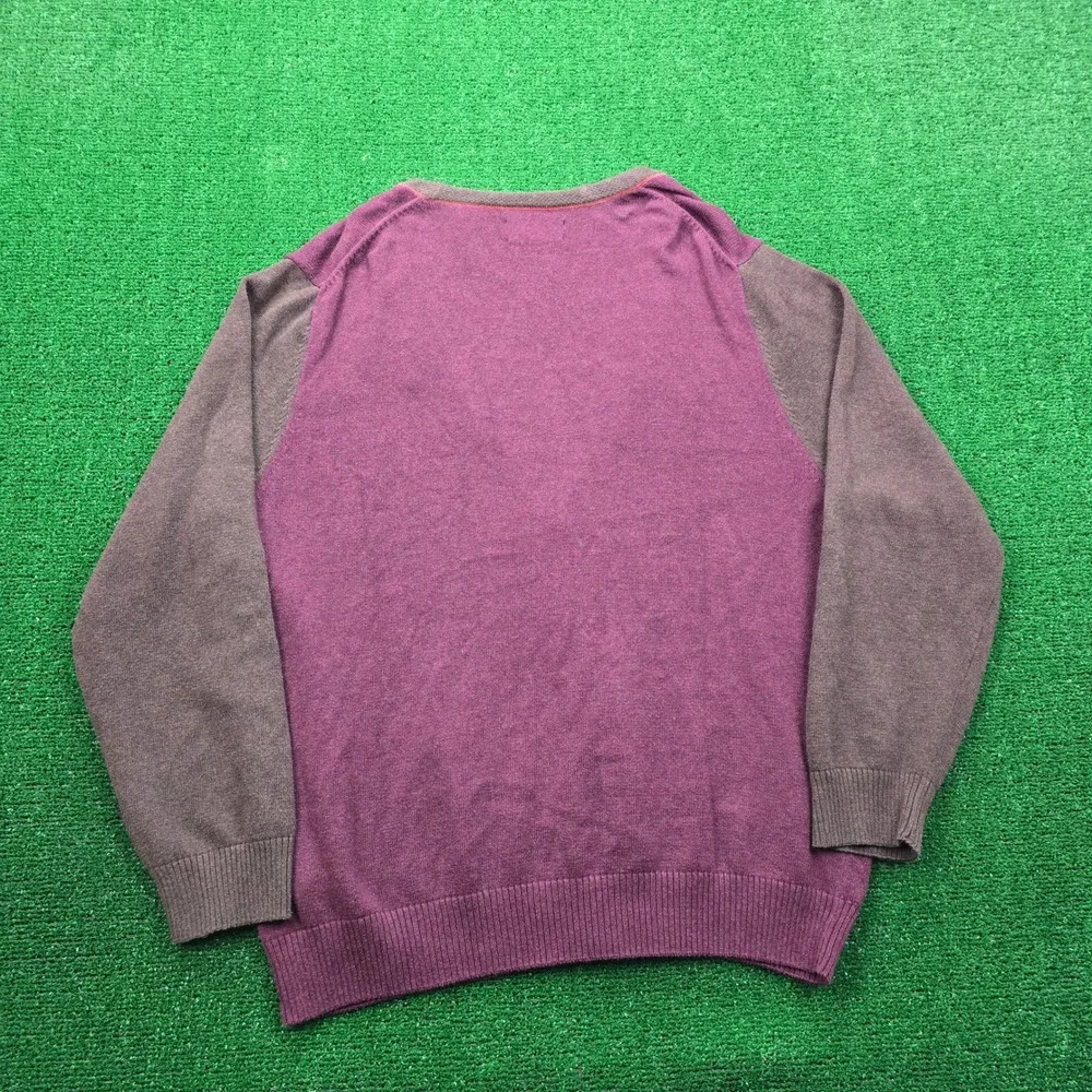 Southern Pines Cardigan Sweater Mens Large Burgundy Button Up Preppy Casual‎